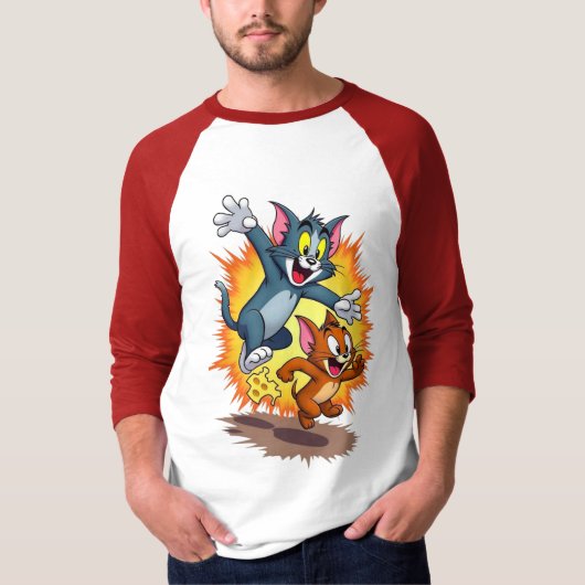 Tom and Jerry Classic Cartoon Chase T-Shirt (Voorkant)