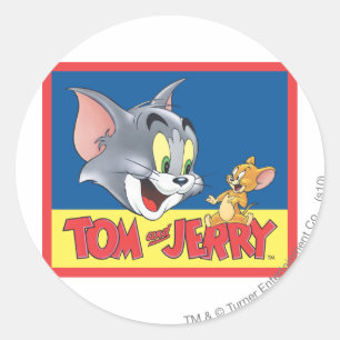 Tom and Jerry Logo Shaded Ronde Sticker