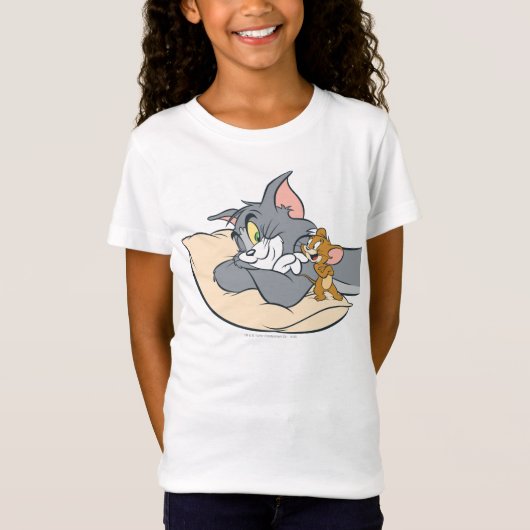 Tom and Jerry On Pillow T-shirt (Voorkant)
