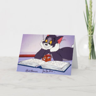 Tom And Jerry Reading Book Autographed Kaart