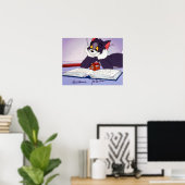 Tom And Jerry Reading Book Autographed Poster (Thuiskantoor)