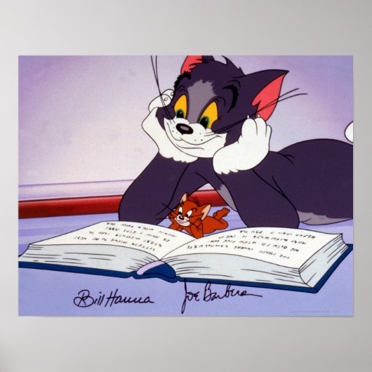 Tom And Jerry Reading Book Autographed Poster (Voorkant)