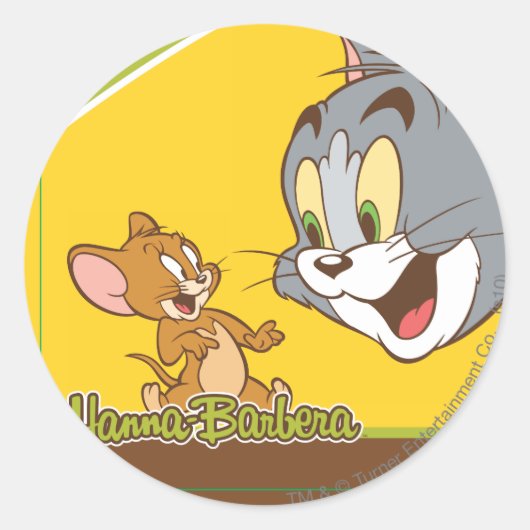 Tom And Jerry Ronde Sticker (Voorkant)