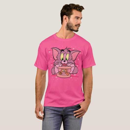 Tom and Jerry XMas Sandwich funny T-shirt (Voorkant volledig)