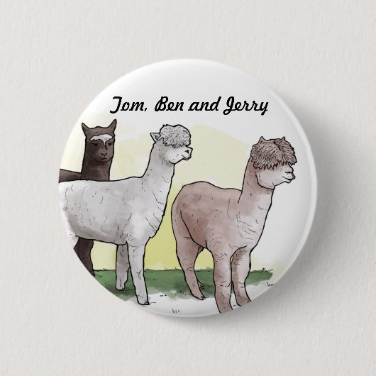 Tom, Ben en Jerry badge Ronde Button 5,7 Cm (Voorkant)