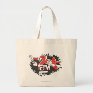 Tom Black en Red Logo Grote Tote Bag