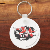 Tom Black en Red Logo Sleutelhanger (Voorkant)