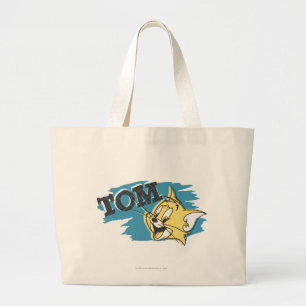 Tom Blue en Yellow Logo Grote Tote Bag