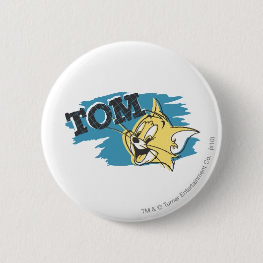 Tom Blue en Yellow Logo Ronde Button 5,7 Cm (Voorkant)