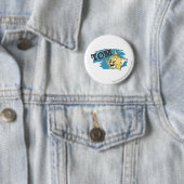 Tom Blue en Yellow Logo Ronde Button 5,7 Cm (In situ)
