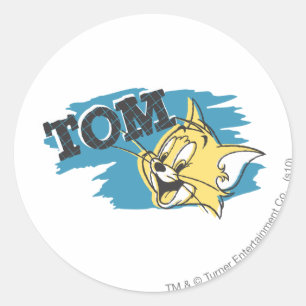 Tom Blue en Yellow Logo Ronde Sticker