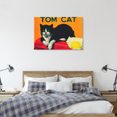 Tom Cat Lemon LabelOrosi, CA Canvas Afdruk (Insitu (Slaapkamer))
