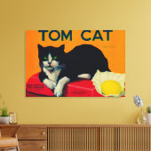 Tom Cat Lemon LabelOrosi, CA Canvas Afdruk (Insitu (Woonkamer))