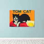 Tom Cat Lemon LabelOrosi, CA Canvas Afdruk (Insitu (Houten vloer))