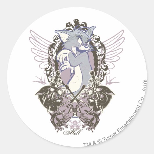 Tom Cat Outa Hell Ronde Sticker (Voorkant)