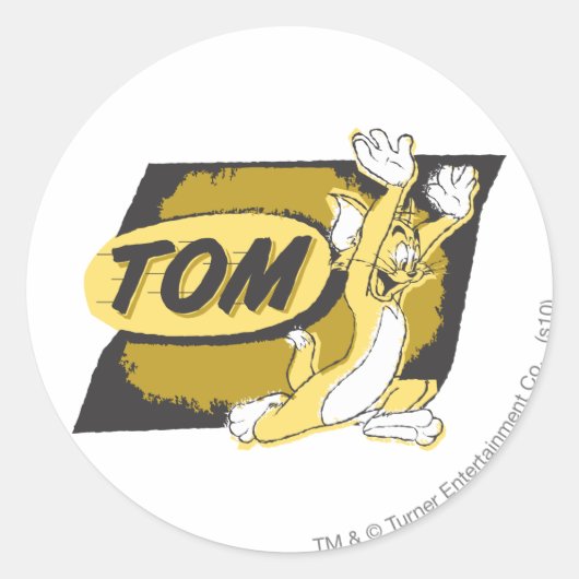 Tom Chasing Ronde Sticker (Voorkant)