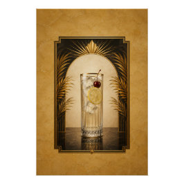 Tom Collins Art Deco Poster | Bar Kunst