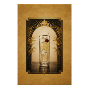 Tom Collins Art Deco Poster Bar Kunst