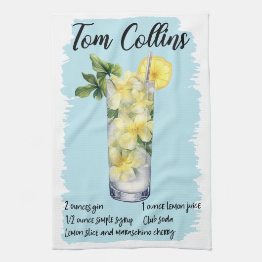 Tom Collins Cocktailrecept Theedoek (Verticaal)