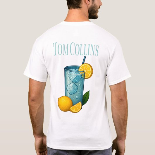 Tom Collins T-Shirt – Classic Gin Cocktail (Achterkant)