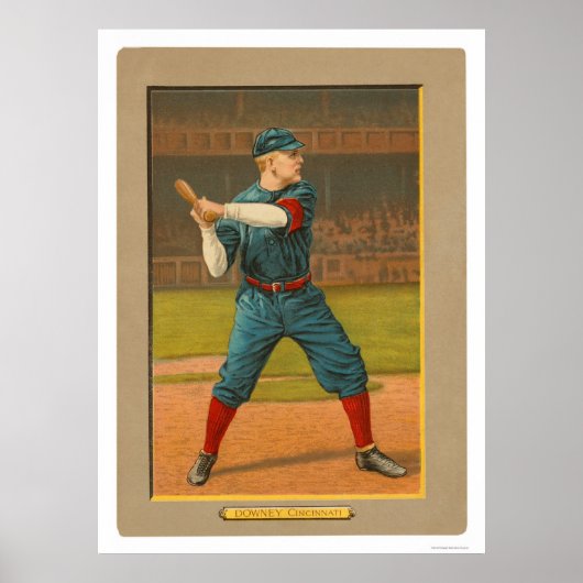 Tom Downey Reds Baseball 1911 Poster (Voorkant)