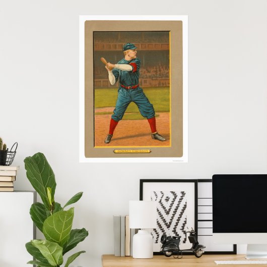 Tom Downey Reds Baseball 1911 Poster (Thuiskantoor)