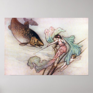 Tom en de forel van Warwick Goble Poster