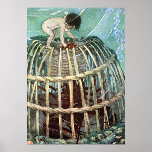 Tom en de Lobster van Jessie Willcox Smith Poster (Voorkant)