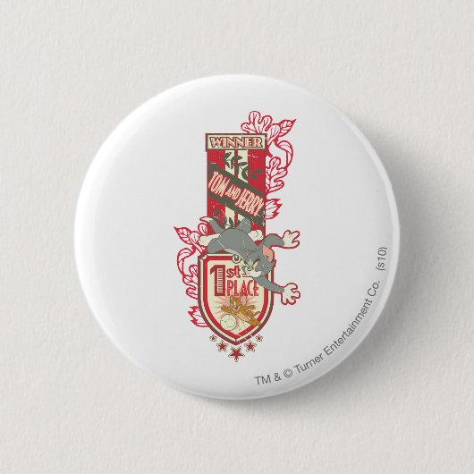 Tom en Jerry 1st Place 1 Ronde Button 5,7 Cm (Voorkant)