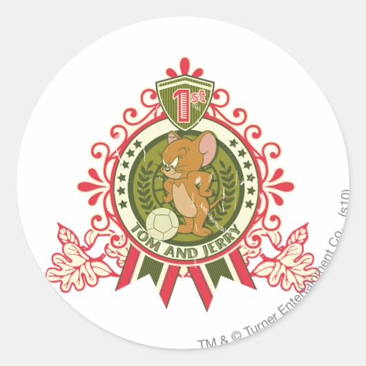 Tom en Jerry 1st Place 3 Ronde Sticker (Voorkant)