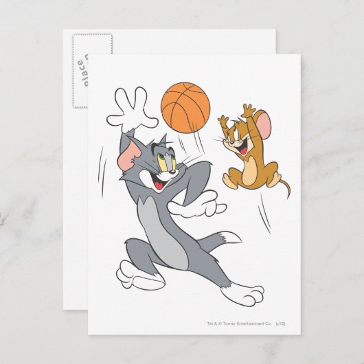 Tom en Jerry Basketball 1 Briefkaart (Voorkant / Achterkant)
