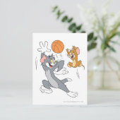 Tom en Jerry Basketball 1 Briefkaart (Staand voorkant)