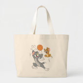 Tom en Jerry Basketball 1 Grote Tote Bag (Voorkant)