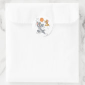 Tom en Jerry Basketball 1 Ronde Sticker (Tas)