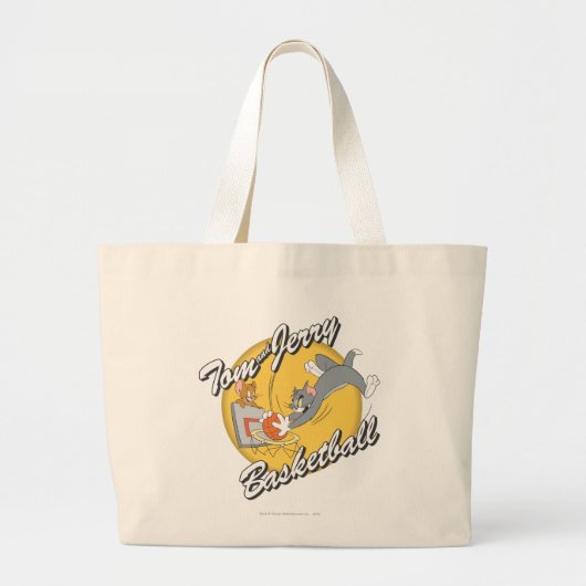 Tom en Jerry Basketball 2 Grote Tote Bag (Voorkant)