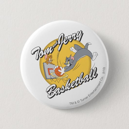 Tom en Jerry Basketball 2 Ronde Button 5,7 Cm (Voorkant)