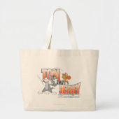 Tom en Jerry Basketball 3 Grote Tote Bag (Voorkant)