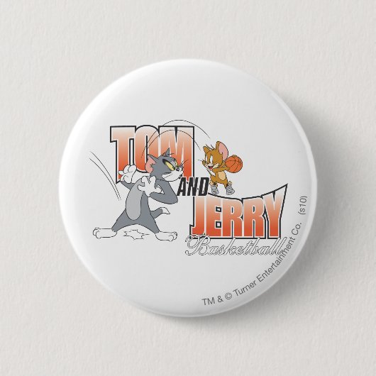 Tom en Jerry Basketball 3 Ronde Button 5,7 Cm (Voorkant)