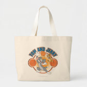 Tom en Jerry Basketball 4 Grote Tote Bag (Voorkant)