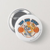 Tom en Jerry Basketball 4 Ronde Button 5,7 Cm (Voorkant /achterkant)