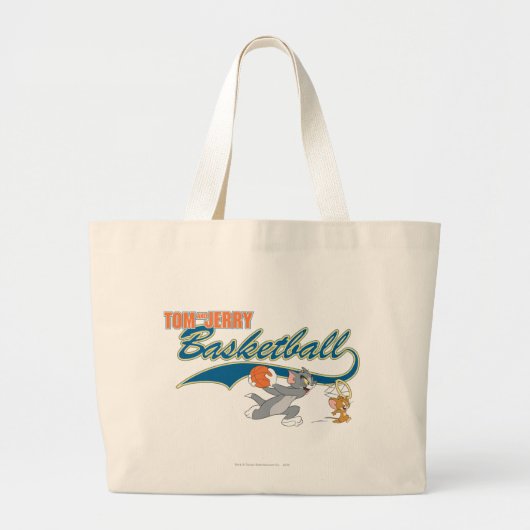 Tom en Jerry Basketball 5 Grote Tote Bag (Voorkant)