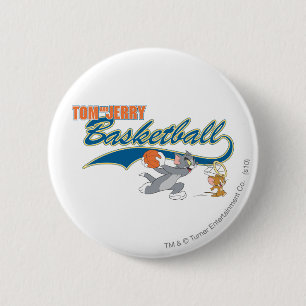 Tom en Jerry Basketball 5 Ronde Button 5,7 Cm