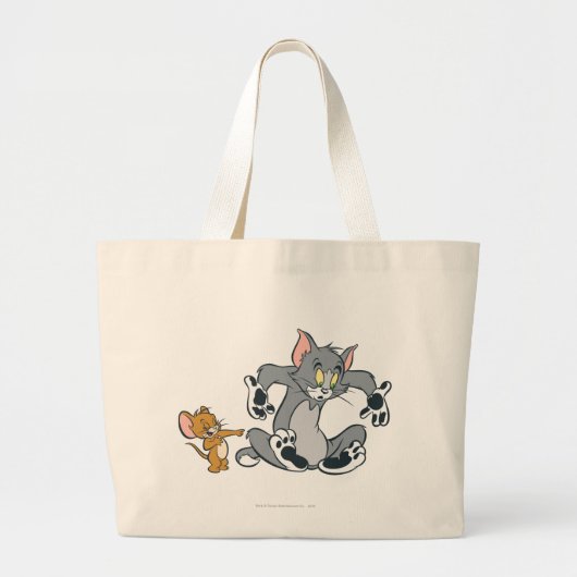 Tom en Jerry Black Paw Cat Grote Tote Bag (Voorkant)