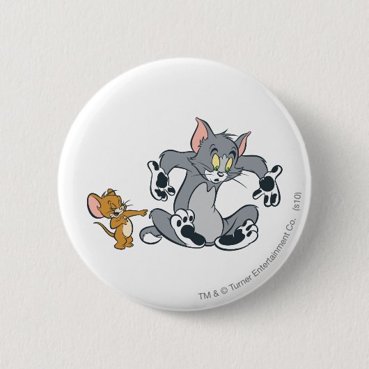Tom en Jerry Black Paw Cat Ronde Button 5,7 Cm (Voorkant)