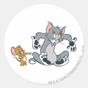 Tom en Jerry Black Paw Cat Ronde Sticker