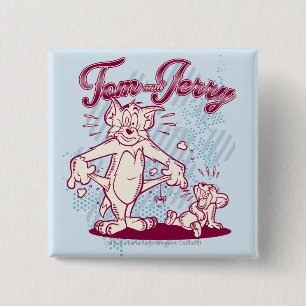 Tom en Jerry Broke Vierkante Button 5,1 Cm