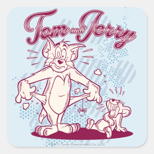 Tom en Jerry Broke Vierkante Sticker (Voorkant)