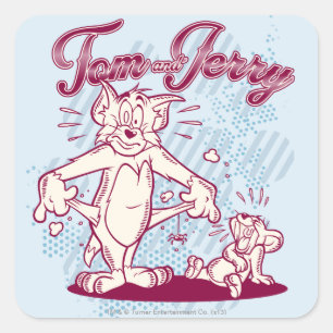 Tom en Jerry Broke Vierkante Sticker