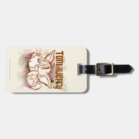 Tom en Jerry Brown en Green Bagagelabel (Voorkant horizontaal)