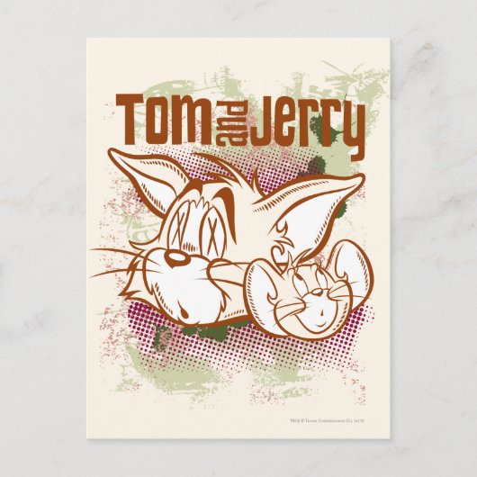 Tom en Jerry Brown en Green Briefkaart (Voorkant)
